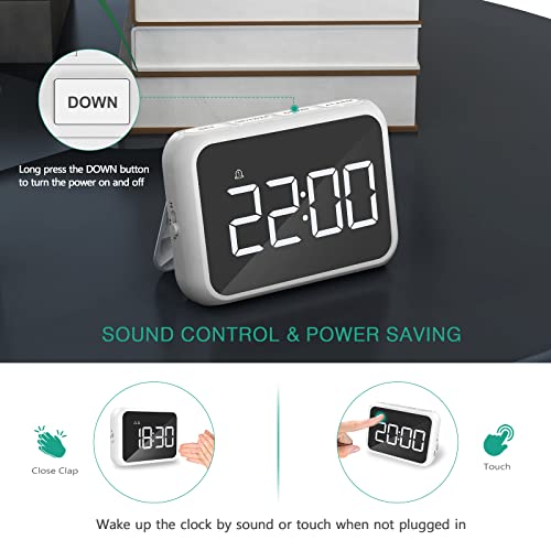Oria Digital Alarm Clock, Travel Alarm Clock, Digital Led Clock With Usb Charging, Dual Alarm, Adjustable Brightness, Snooze, Small Clock For Bedroom,Travel #TOP3