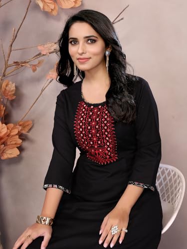 Image of rangita Women's Cotton Regular Fit Casual Kurta