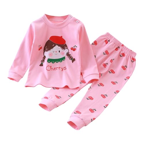Kids Baby Girls Boys Elastic Cotton Top Pants Set Funny Print Long Sleeve Warm Comfy 𝗣a𝗷amas Set Fall Winter
