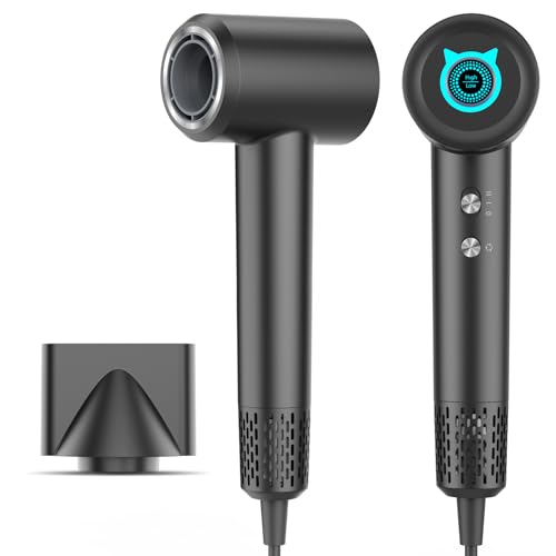 Phon Capelli Professionale, Asciugatura 400 Milioni di Ioni Negativi Motore Brushless da 110.000 giri/min per Asciugatura Rapida 57 dB Intelligente Temperatura per Viaggi e Domestico