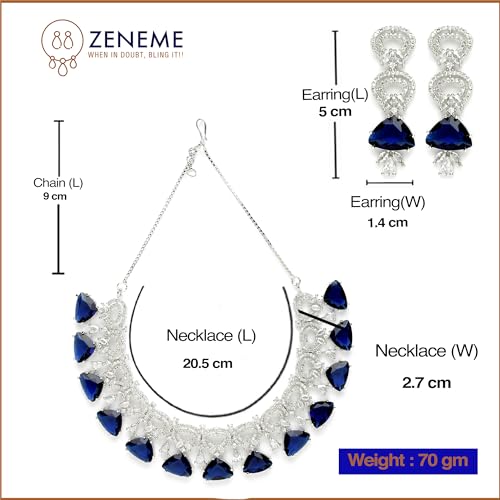 Rhodium-Plated Choker Necklace & Earrings Set