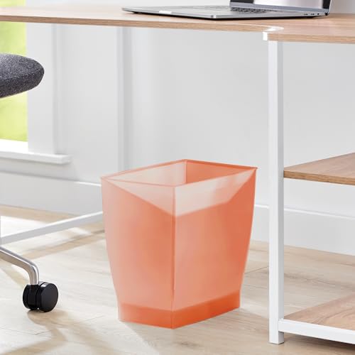 iDesign Small Plastic Bathroom Trash Can, Slim Rectangle Garbage Bin for Bedroom, Office, Dorm, Orange by iDesign - Image 5