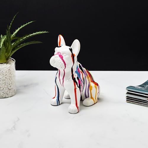 Sculpture Bulldog Multicolore 20 cm HD1317 The Home Deco Factory
