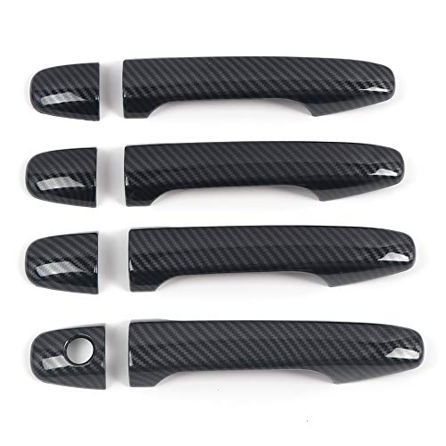 HIGH FLYING for Subaru WRX, STi 2015-2019 Car Accessories Side Door Handles Cover Trim Carbon Fiber Grain ABS 8pcs
