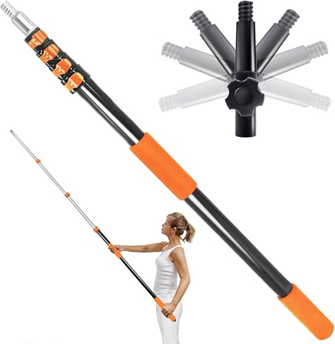 27- to 20-ft Telescopic Extension Pole with Rotatable Adapter