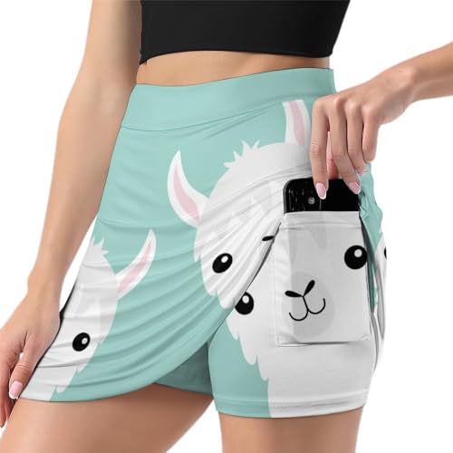 Skort athlétique femme Alpaga Blanc jupe de tennis active avec poche intégrée