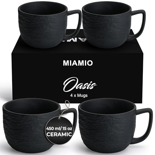 MIAMIO 15 oz Ceramic Mug Set of 4