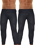 BAKIS Herren Thermo Unterhose Lang 2er Pack Baumwolle Anthrazit Größe 10 (XXXXL)
