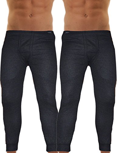 BAKIS Herren Thermo Unterhose Lang 2er Pack Baumwolle Anthrazit Größe 10 (XXXXL) Cover