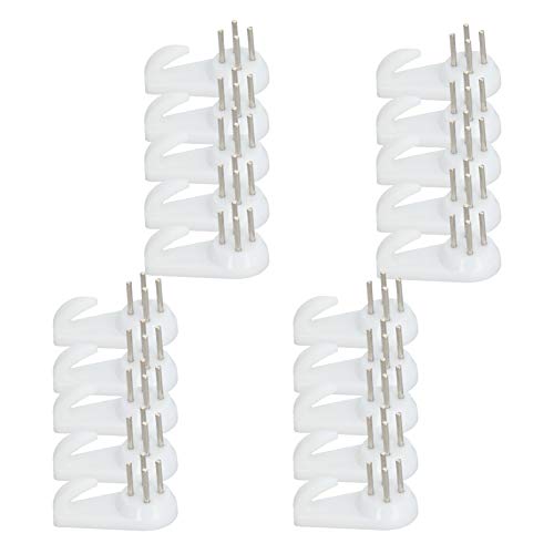 Image of Aicosineg 30Pcs Hardwall Hanger Wall Mount Non-Mark Hook Photo Picture Frame Hanger for Fasteners Wall Wallpaper Walls Concrete Hooks Wooden Doors Hardware Medium White Tone
