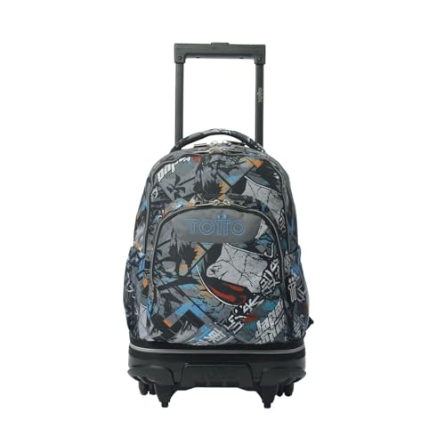 TOTTO - Mochila Escolar, Modelo Gommas, Mochila Mediana, Capacidad 15 L, Bolsillo para PC 14', Bolsillo Botella, Espaldar Ergonómico con Flujo de Aire, Cómodas Correas en S, Estampado Okubo