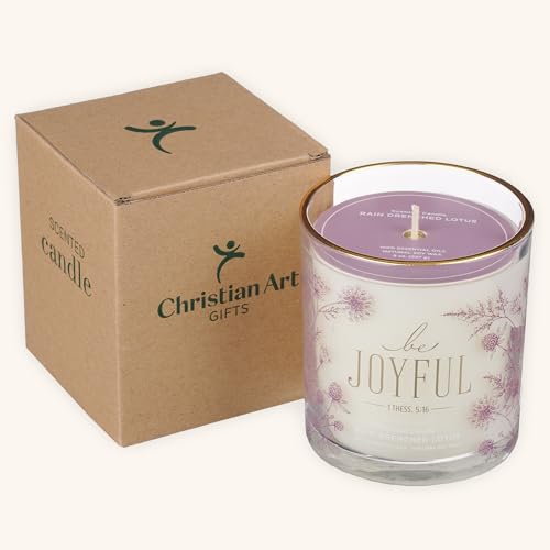 Image of Christian Art Gifts Be Joyful Scented Candle: Soy Wax, Pure Essential Oils