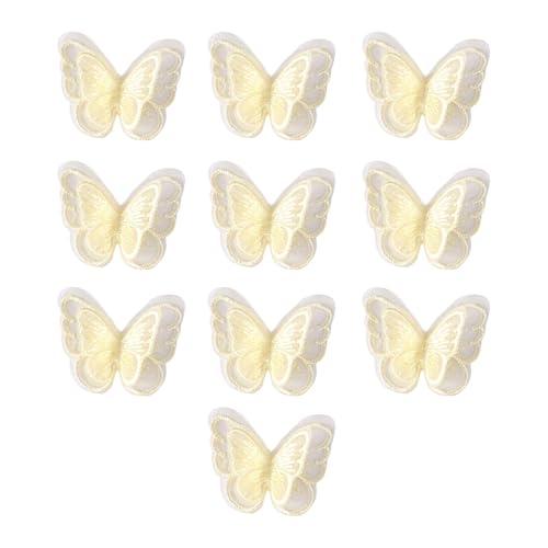 [jklymm] 10pcs Sew On Organza Patches�_�u�����C���[�o�^�t���C�A�b�v���P�D���̂��߂̎h�J����A�b�v���P�o�^�t���C�p�b�`
