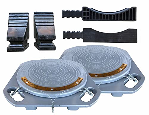 PMD Products Pair Wheel Alignment Turntable Turn Plates 10,000 Pounds Capacity w/Transition Bridge and Thrust Block