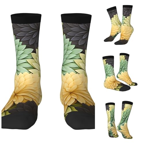 LZQPOEAS Petals Garden Leaves Athletic Socks Unisex Cushioned Crew Socks Hiking Running Calf Sock Soft Above Ankle Sock