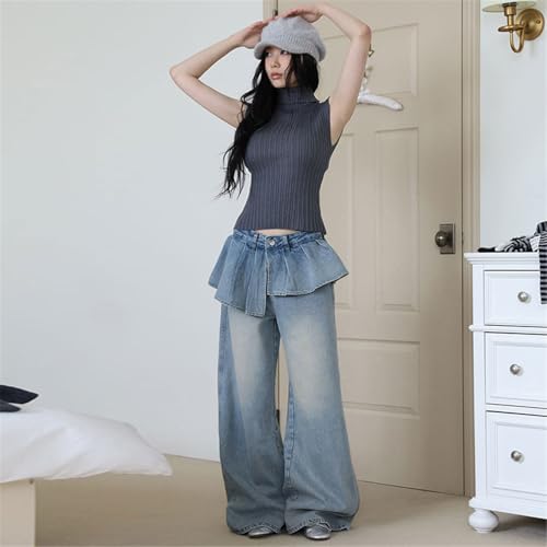 Jambe large et coupe ample pour ce pantalon ample effet jupe asymétrique - 7