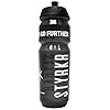 STYRKR Sports Water Bottle 750ml Cycling Water Bottle in Clear Transparent Black – Squeezable, Wide Mouth & Easy Clean – Bike, Sports or Gym