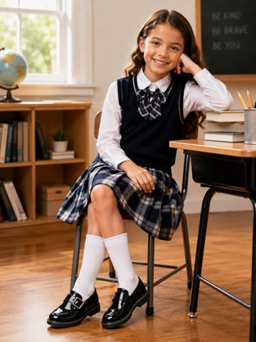 Image of KIDSUN Toddler Boy's Girl's Dress Shoes Comfort Lace-Up Oxford School Uniform Shoes Loafer Flats (Toddler /Little Kid)