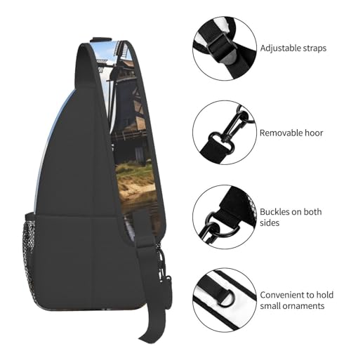 Mochila tipo sling negra para senderismo y outdoor miniatura 4