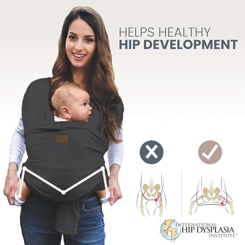 Tab Stylish Dark Gray & Gold Baby Carrier Wrap: Comfortable thumb #3