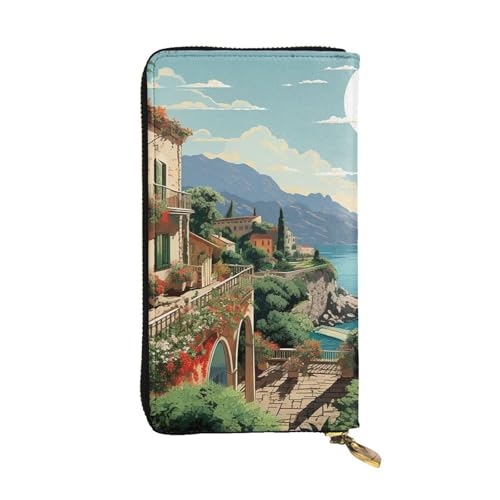 Portefeuille long pour femme en cuir avec grand choix de porte-cartes d'été