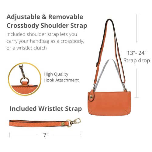 Image of Joy Susan Women's Fashion Purse Mini Crossbody Wristlet Clutch Handbag - Mango Tango