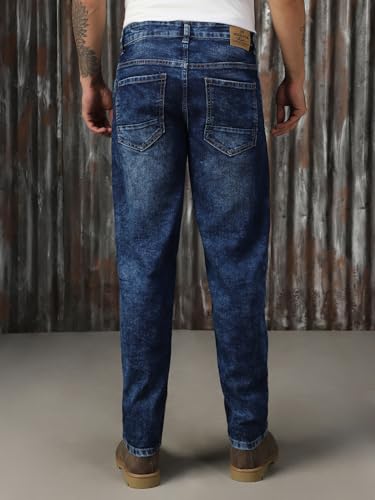 Image of High Star Men Washed Cotton Tapered Fit Mid- Rise Jeans 21