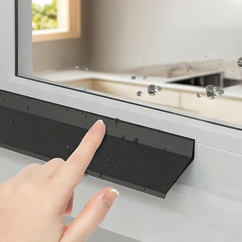 Self-Adhesive Rubber Rain Diverter for Windows & Doors | 1m (3.3ft) Drip Guard Cap | Effective Rainwater Management for Home Roofs & Overhead Protection