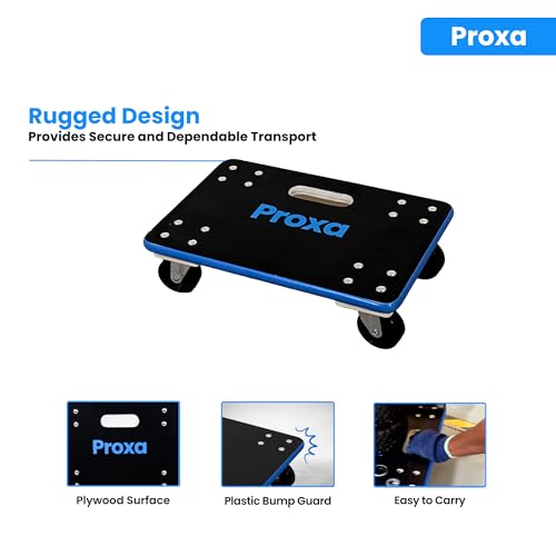 Image of Proxa Heavy Duty Wooden Moving Dolly 200 kg Capacity | Compact Transport Platform Dolly for Furniture, Appliances, Warehouse and Home Use (46 x 31 cm)