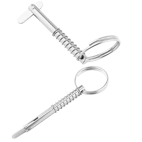 Woetwoat 2 Stück Edelstahl Schnellspannstifte, Durchmesser 5 mm Schnellspannstifte Kreisring Schnellspannstift Steckbolzen Schnellverschlussstift mit Drop Cam Bimini Top Pin Marine Hardware