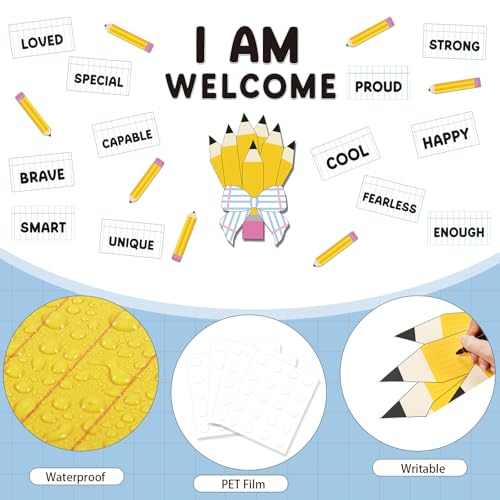 AmazingSpark Pencil Classroom Door Decor Back to School Cutouts Bulletin Board Decorations Sets Welcome Sign Door Decor for First Day of Kindergarten Preschool Classroom Decorations - Image 7