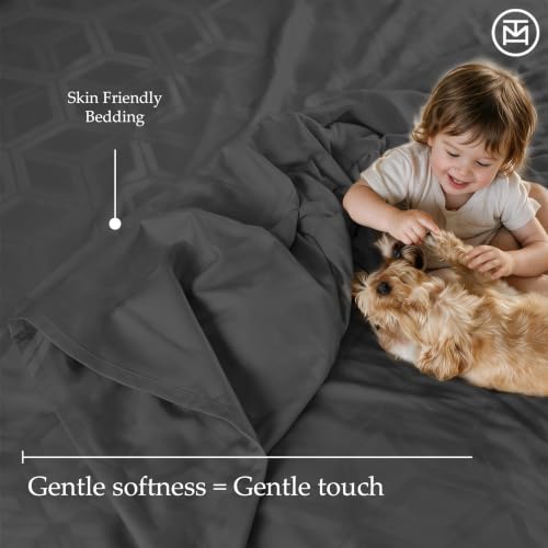 Image of Threadmill 100% Cotton Sheets for Full Size Bed - 600 Thread Count Full Bed Sheets Set with 16 inch Deep Pocket - Jacquard Sateen Weave 4-Piece Bedding Set with Cooling Effect, Dark Grey
