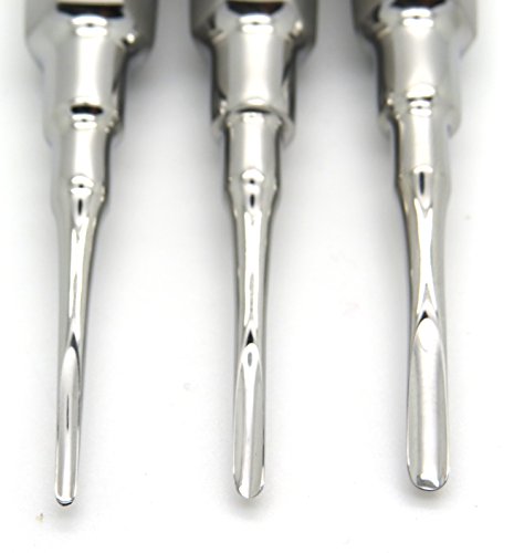 Dental Elevator Surgical Root Instruments Curved Tip 2Mm, 3Mm, 4Mm Set Of 3 #TOP3