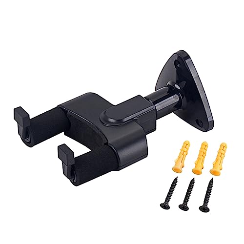 Holibanna Electric Guitar Hanger Wall Mount Bracket Hook Holder for All String Instruments Easy Installation Durable Plastic Construction Black