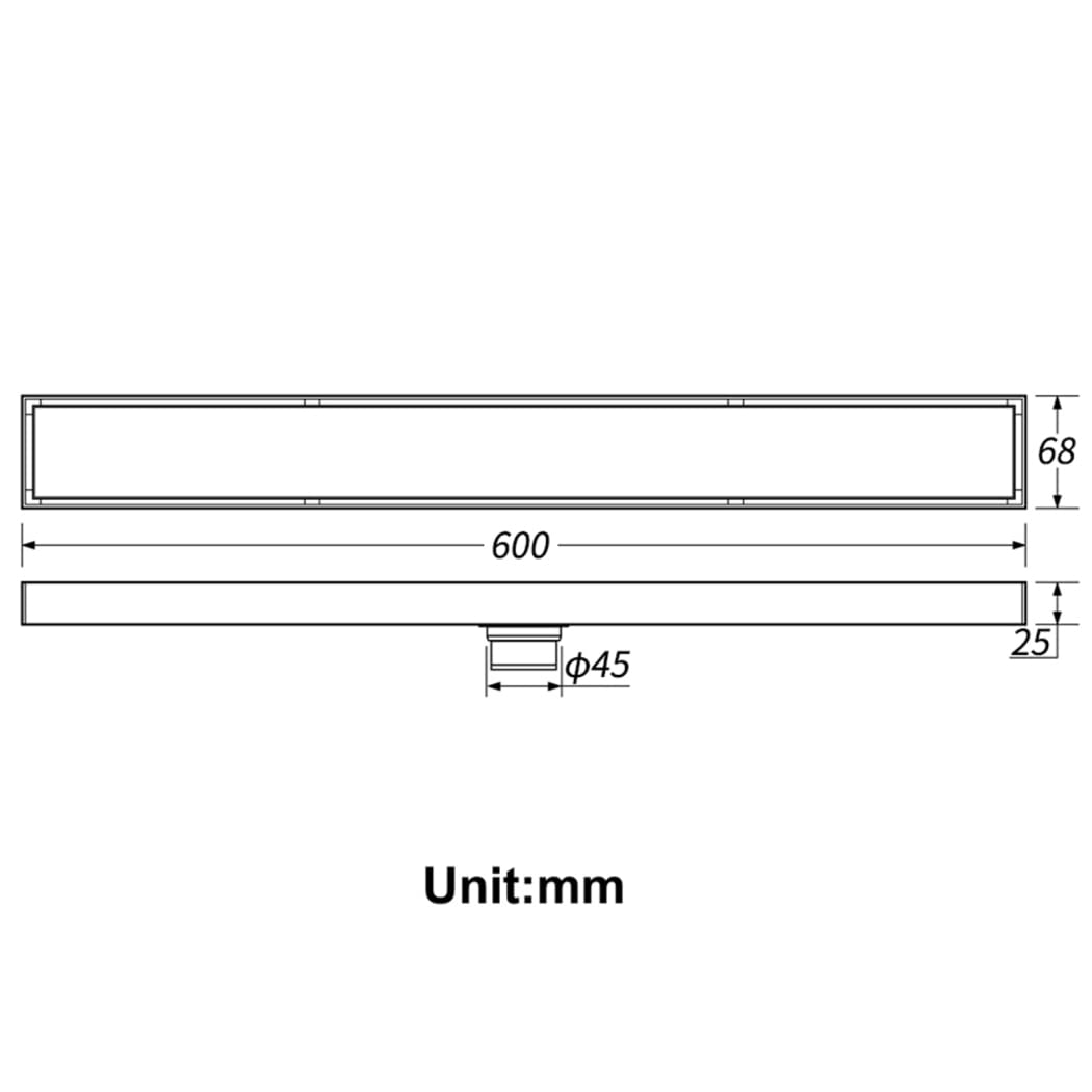 WRIST Doccia Lineare da 24 Pollici, Scarico Doccia in Acciaio Inossidabile 304 Scarico Lineare Design Invisibile con Griglia Inserto per Piastrelle, Scarico A Pavimento Doccia Rettangolare,Gun Grey