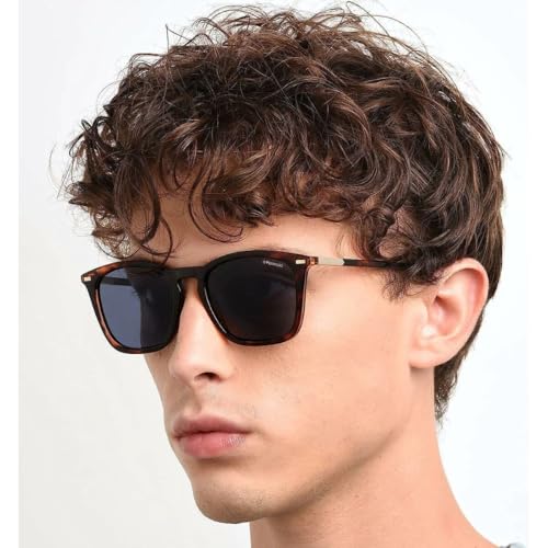 Polaroid Men's Modern Polarized Square Sunglasses, Dkhavana, 522
