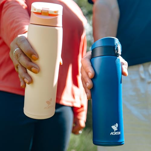AORIN 18/8 Stainless Steel Water Bottle with 2 Lids, 350ml, Vacuum Insulated Metal Bottle, Leakproof Drinks Bottle, BPA Free, Hot & Cold Compatible, Portable Flask for Gym, Sport, Daily - Image 7