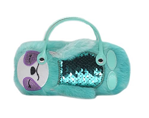 xperry Kids Girls Boys Eyeglass Case Glasses Pouch The Penguin Dazzling Sparkle Glitter Hard Shell with Handle, Blue Penguin, One size