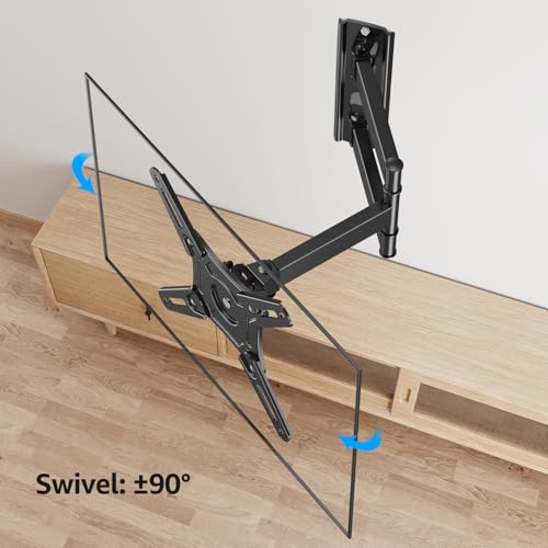Image of MOUNTUP Full Motion TV Wall Mount for Most 14-42 inch Flat Curved Screen TVs | Max VESA 200x200mm, up to 44 lbs, TV Bracket with Swivel /Extension /Tilt /Level, Sturdy Mount for LED LCD TVs and Monitors