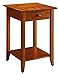 Convenience Concepts American Heritage End Table with Drawer and Shelf, Cherry 18 in x 18 in x 26 in