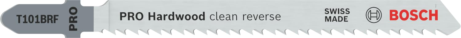 Bosch Professional 5 x dekupaj testere bıçağı T 101 BRF Clean sert ahşap için (sert ahşap, düz kesim, dekupaj testeresi aksesuarı)