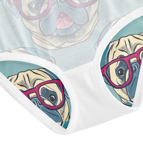Cute Pug Dogs Green Girls Underwear Toddlers 2t Cotton Panties for Girl Florals Briefs Kids Undies 5