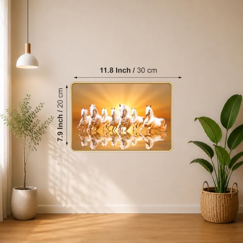 Image of 7 Running Horses Vastu Photo Frame, 8x12 Inch