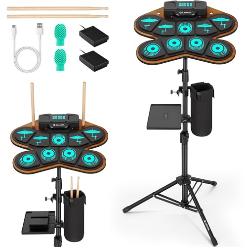 CAHAYA Electric Drum Pad Kids - Electronic Drum Set 9-Pads with Dual Speakers MIDI Portable Electric...
