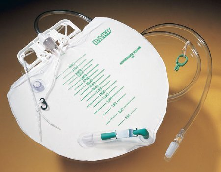 5 -Pack Bard Large Capacity Center Entry Urinary Drainage Bag 4000ml, Bed Bag, Sterile - Center Entry 4000ml