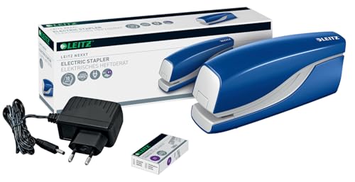 Agrafeuse électrique de bureau bleue Leitz avec consommables inclus