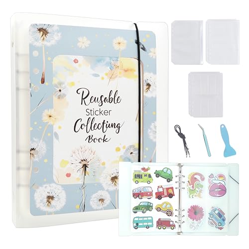 Smilange シール帳 女の子 シール帳はがせる両面剥離紙 バインダータイプ 大容量ステッカー保管ファイル シールノートコレクション 80枚入り (B5, タンポポ)