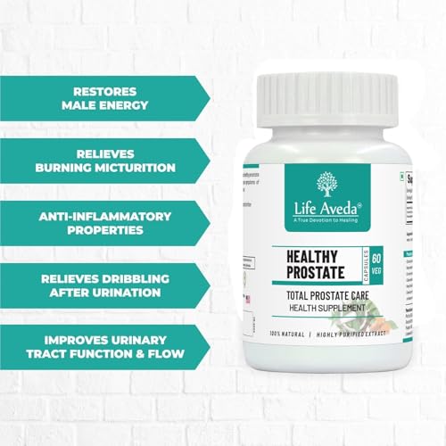 Image of Life Aveda Ayurvedic Prostate care capsules | Helps in Prostate Enlargement | Helps with Inflammation, Burning, Infection & irritation | Male wellness products (Pack of 3, 180, count)
