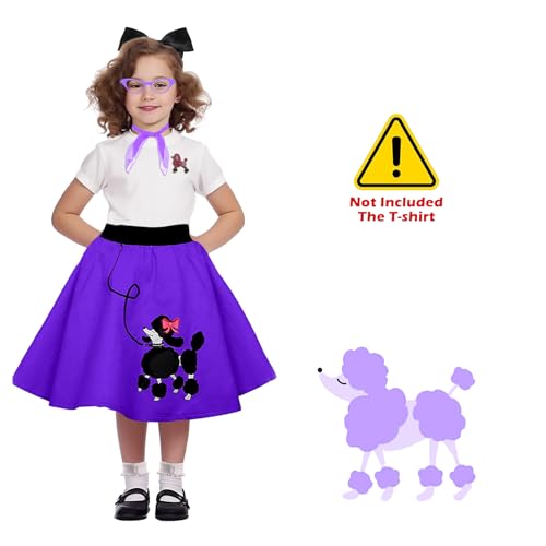 Disfraz completo años 50 con falda de caniche para niñas 7-10 años miniatura 3