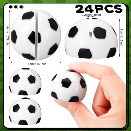 Image of Leinuosen 24 Pcs Resin Soccer Base Centerpieces Place Card Holder Soccer Shaped Table Number Holder Name Place Photo Stand for Sports Events Wedding Party